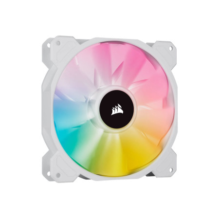 Corsair | 140mm White PWM Fan, Dual Fan Kit with Lighting Node CORE | iCUE SP140 RGB ELITE Performance | Case Fan