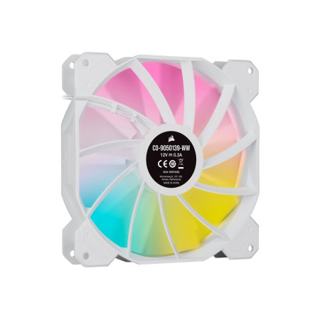 Corsair | 140mm White PWM Fan, Dual Fan Kit with Lighting Node CORE | iCUE SP140 RGB ELITE Performance | Case Fan