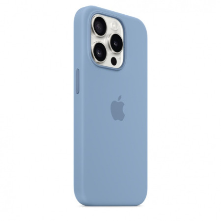 MT1L3ZM/A iPhone 15 Pro Silicone Case with MagSafe, Winter Blue