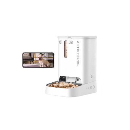 PETKIT | Feeder with Camera | P591 YumShare Dual-hopper | Capacity 2+3 L | White