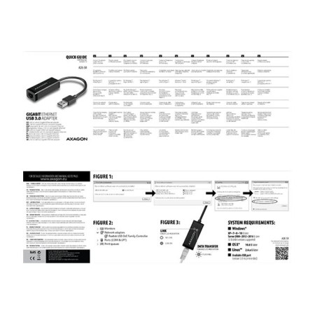 AXAGON | ADE-SR USB 3.0 Gigabit Ethernet