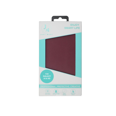 JM STAND FLIP CASE for Galaxy A16, Burgundy