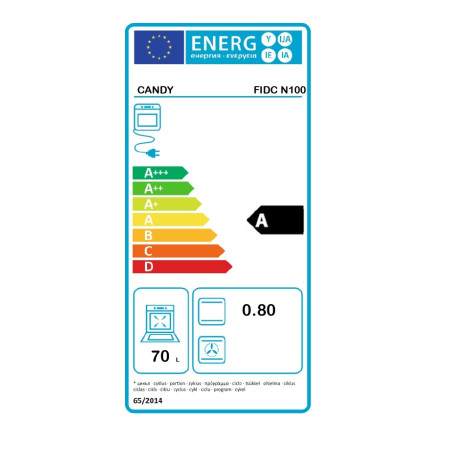 Candy | Oven | FIDC N100 | 70 L | Multifunctional | Manual | Mechanical control | Convection | Height 59.5 cm | Width 59.5 cm | 