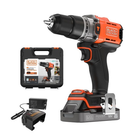 BLACK & DECKER | Cordless Drill Driver | BCD383D1XK-QW | 18 V | 2.0 Ah | Lithium